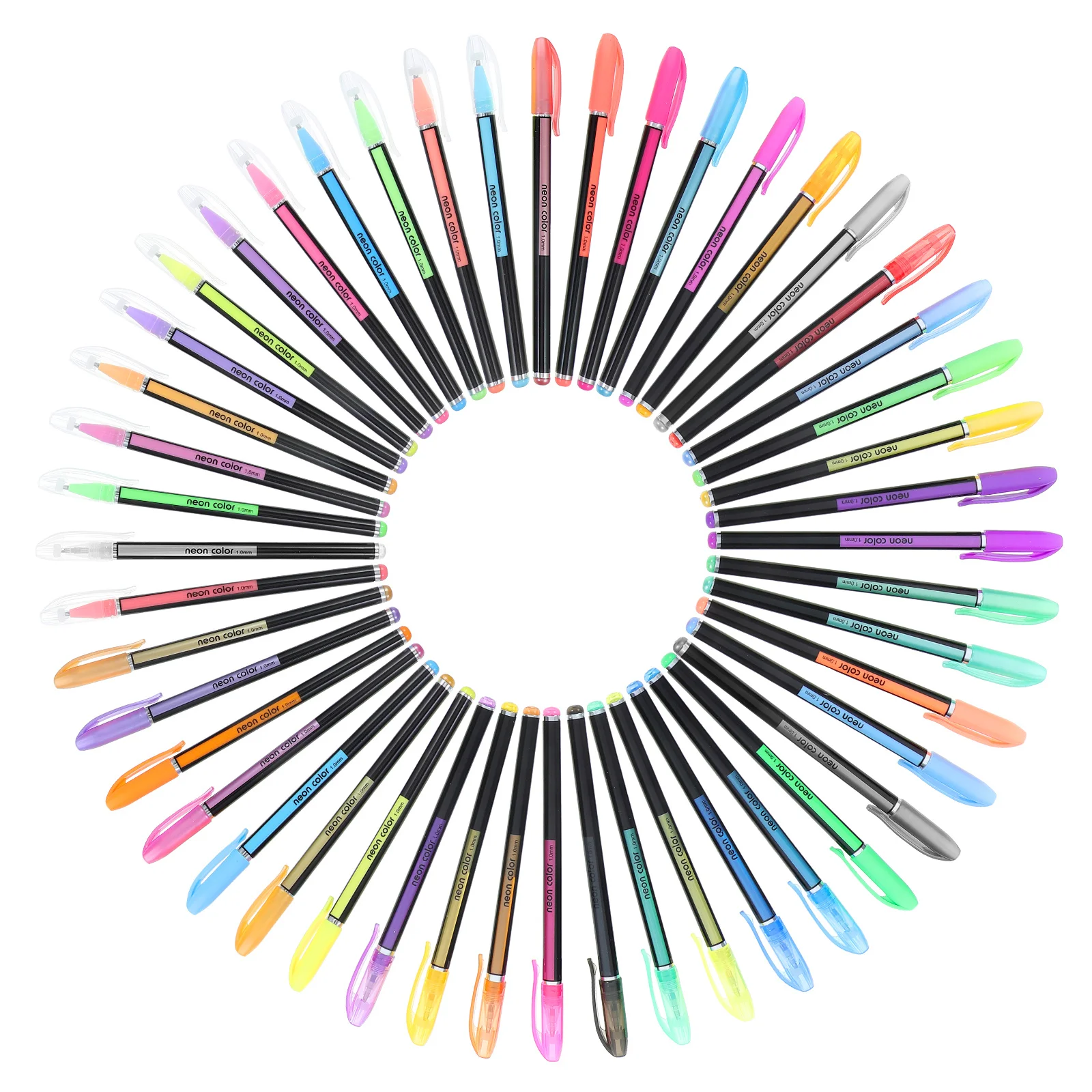 

48pcs Gel Pens Set 48 Colors Metallic Neon Milky Glitter Fine Tip For Coloring Drawing Journaling Doodling Sketching Markers