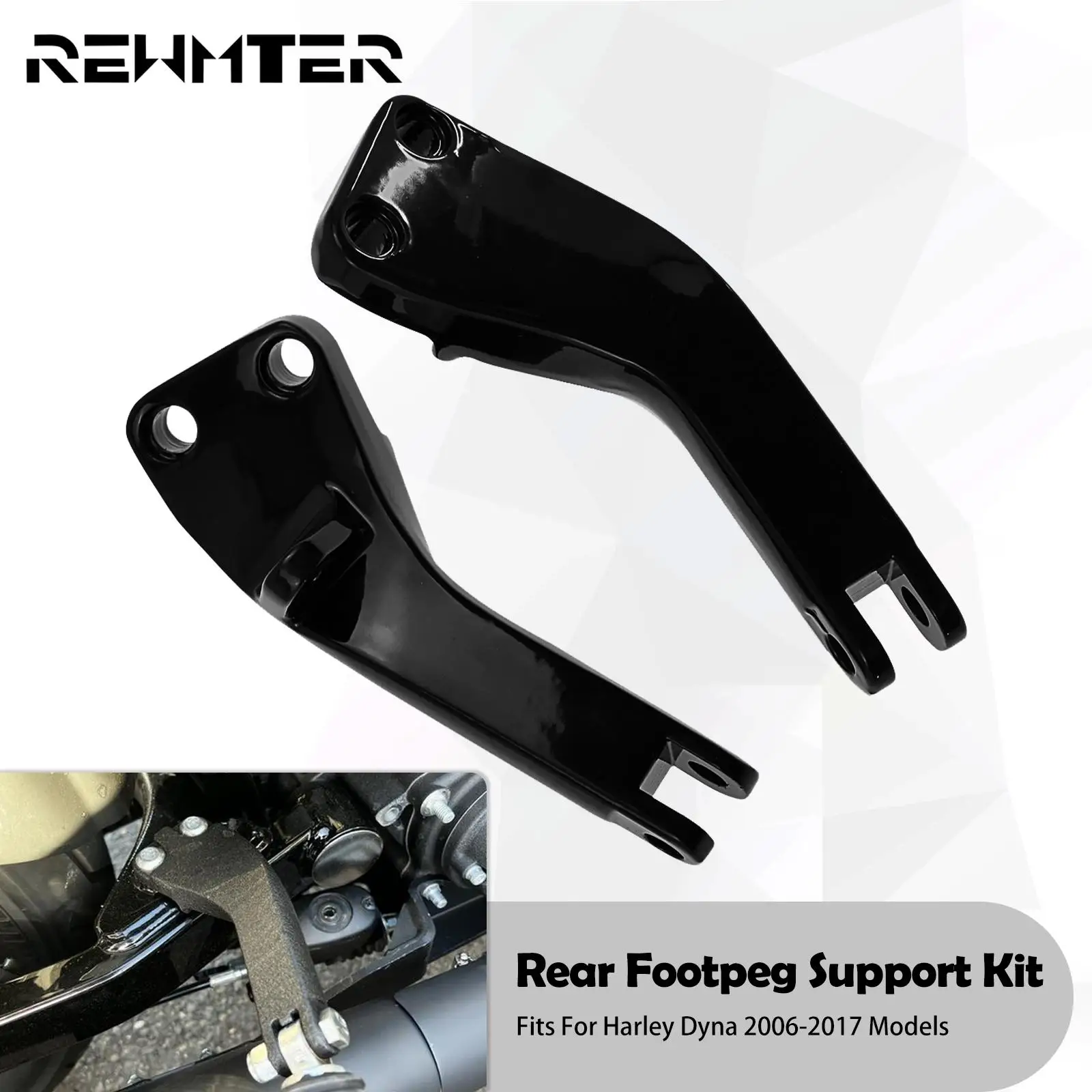 

Motorcycle Rear Passenger Footpeg Support Kit Mounting Brackets For Harley Dyna 2006-2017 Fat Bob Wide Low Rider Switchback FXDB