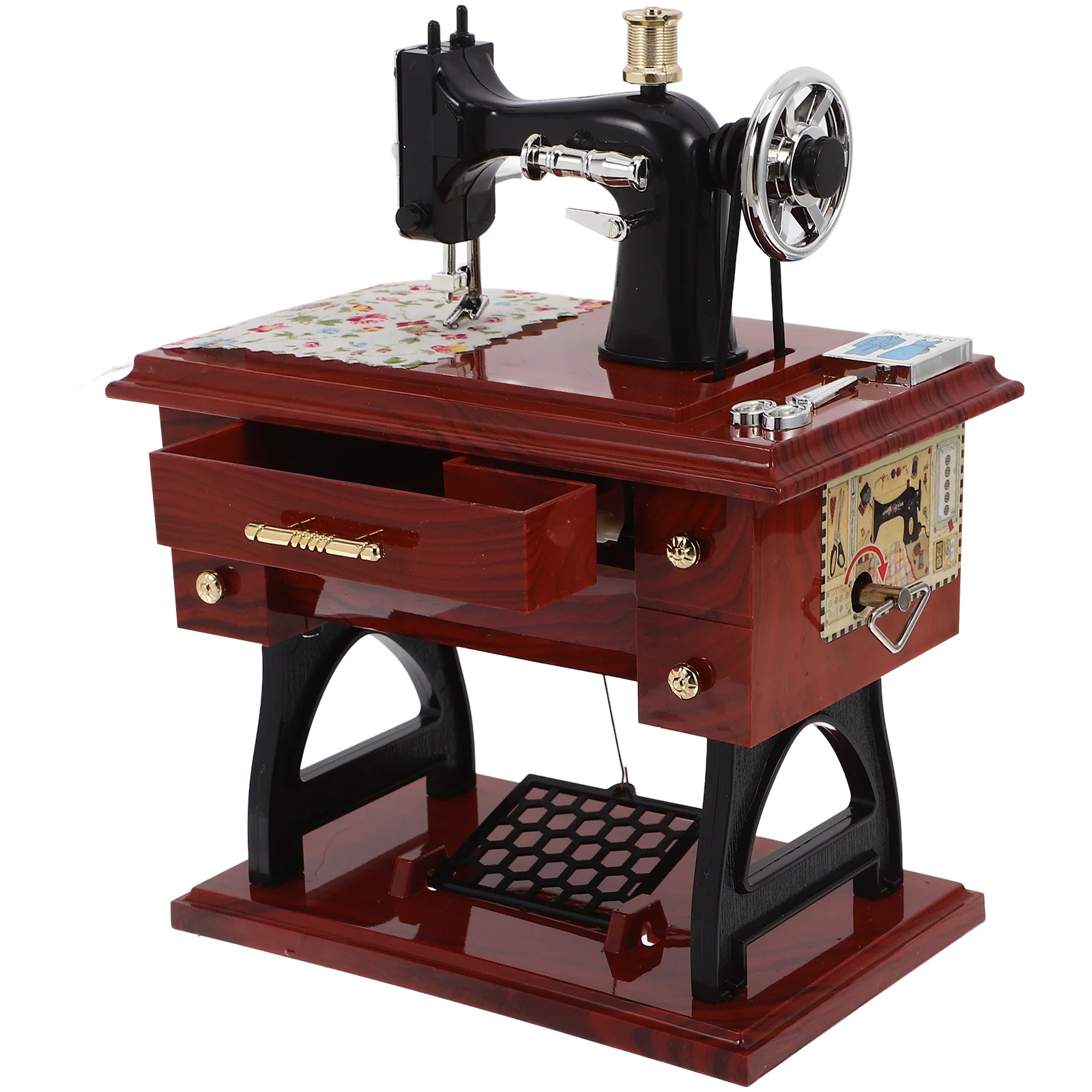 

Vintage Large Sewing Machine Style Music Box Creative Home Decoration Romantic Gift for Birthday Christmas Valentine's Mother's