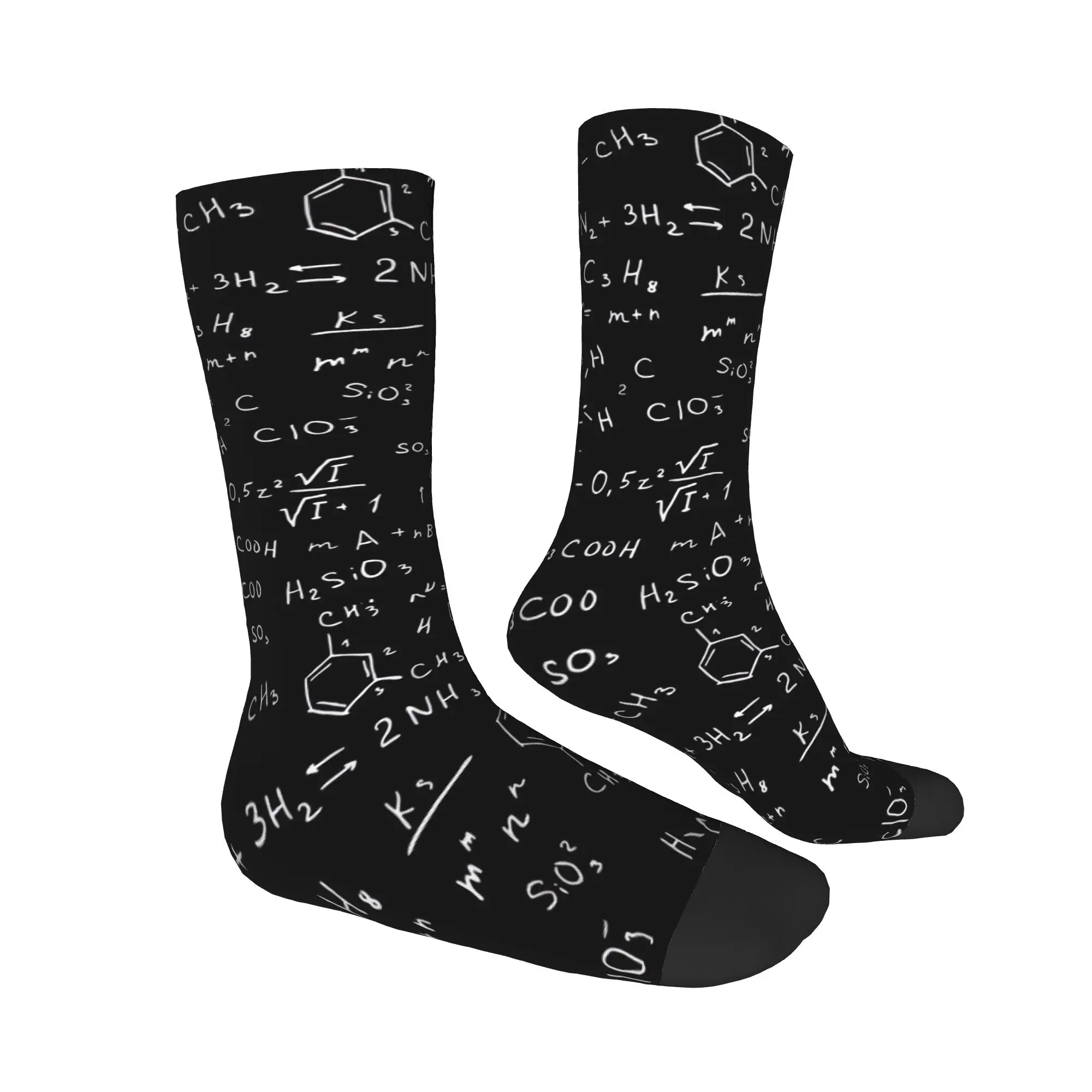 Chemical Molecular Formula Socks Autumn  Stockings Elegant Unisex Men Soft Socks Design Running Sports Anti Skid Socks