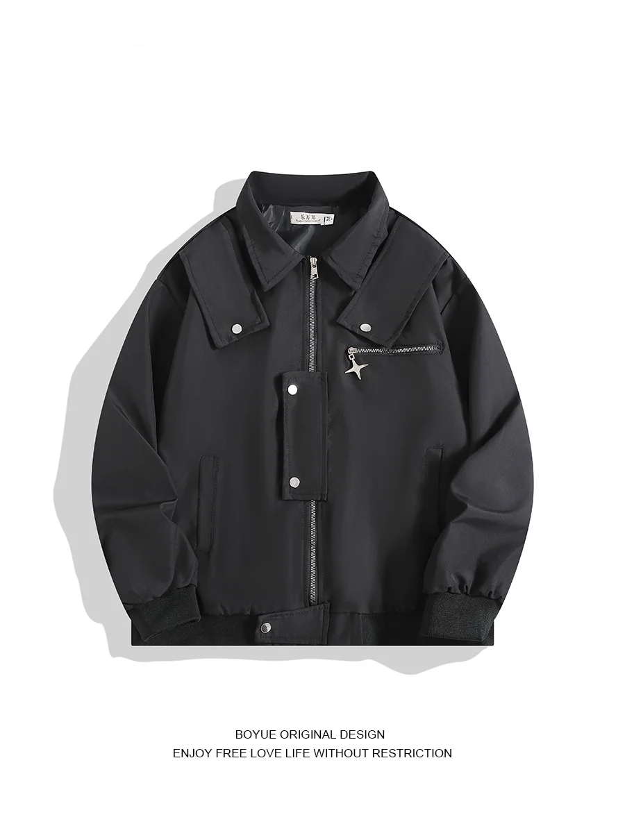 

Boyue Flng Suit Jaet Casual ex Student Wear Spring Autumn American Trendy Brand Individual Personali Long Sve Zi...