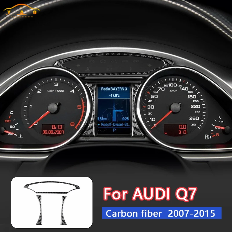 

Car Interior Accessories For Audi Q7 2007 2008 2009 2010 2011-2015 Carbon Fiber Speedometer Trim Frame Cover Sticker