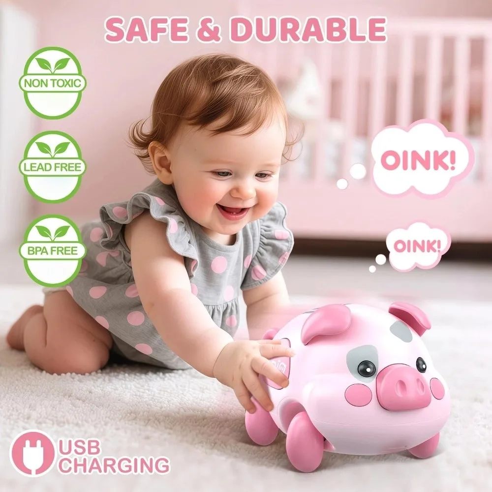 Intelligent Sensing Musical Rechargeable with Light Music Musical Piggy Crawling Training Multifunctional Newborn