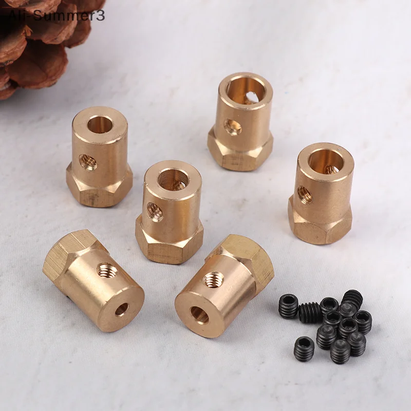 1Pc Wheel Hex Coupling Coupler With Screws Brass Sleeve Adapter Tire Connector 3/4/5/6/7/8MM For RC Boat Car Spare Parts