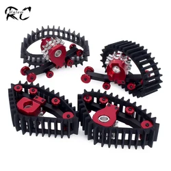 Snow Tires Sets 4Pcs Simulate Carload Tracks Wheel Sandmobile Conversion for 1/18 RC Crawler Car TRX4-M DIY Upgrade Parts