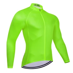 Solid color spring and autumn cycling clothes men's quick dry breathable mountain bike cycling long clothing cycling clothes