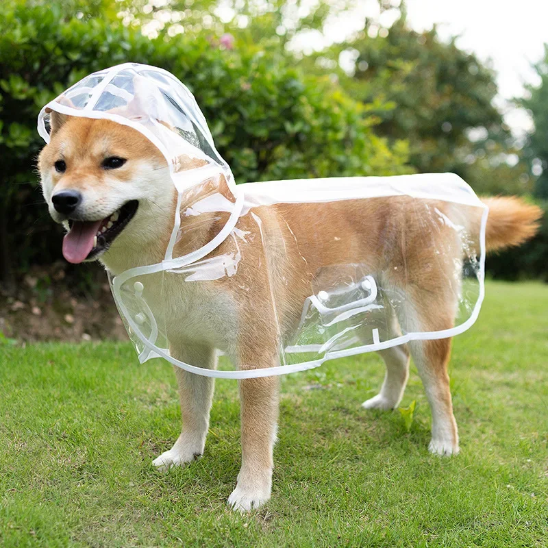 Pet Dog Puppy Transparent Rainwear Raincoat Pet Hooded Waterproof Jacket Clothes Soft PVC Small Dogs Raincoat Puppy Rain Poncho - view 4