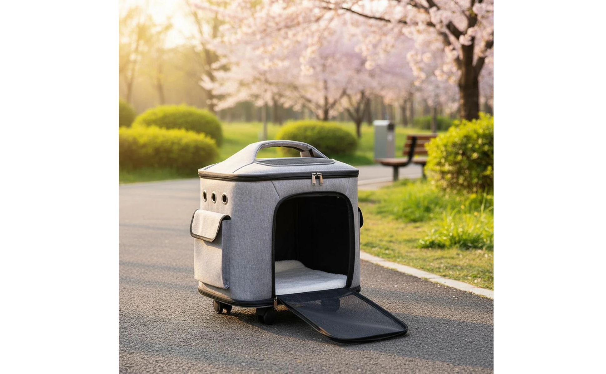 Rolling Pet Carrier Large Capacity Feline Carrier Suitcase Feline Travel Bag Multiple Carrying Options Breathable Mesh Rolling Pet Carrier Large Capacity Feline Carrier Suitcase Feline Travel Bag Multiple Carrying Options Breathable Mesh
