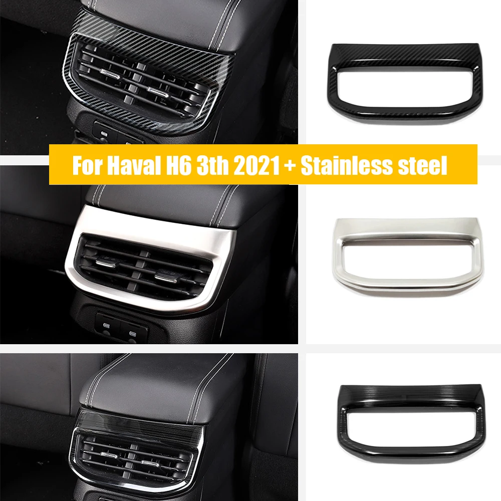 

For Haval H6 3th Gen 2021 2022 Stainless Steel Car Back Rear Air Condition outlet Vent frame sticker Cover Trim Auto Accessories