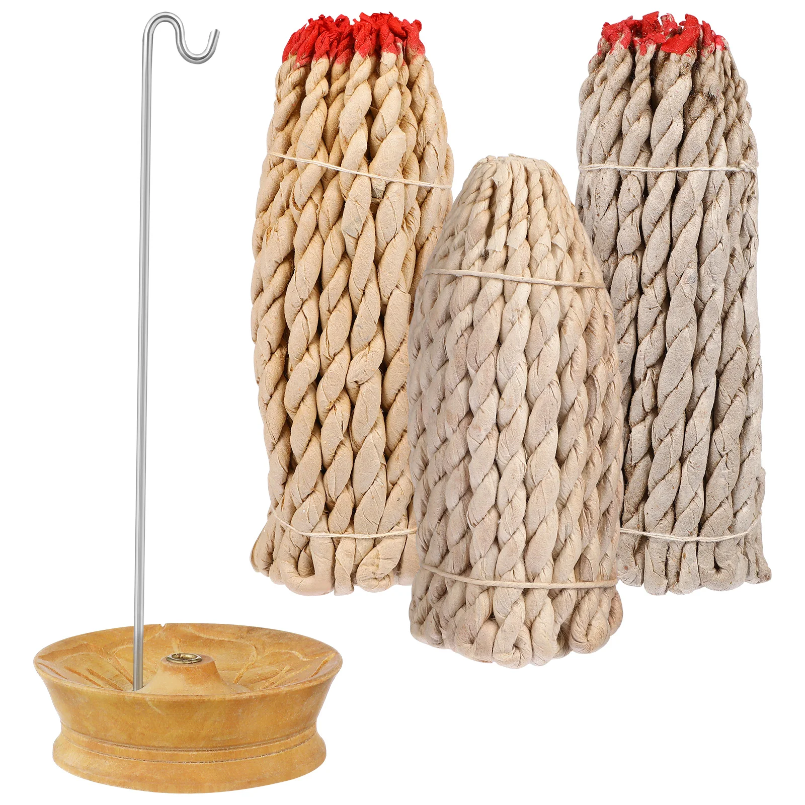 

1 set Rope Aromatherapy Incense Sticks Censer Burner Plug Base Spa Handmade Tibetan Rope Yoga Fragrance Purifying Soothing Long