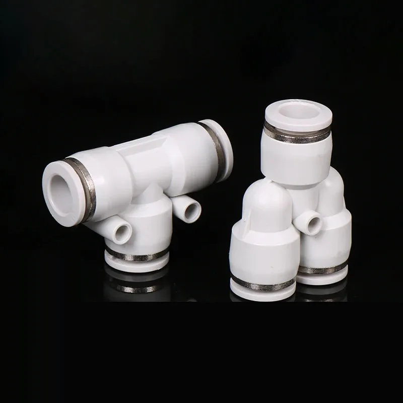 2/5Pcs Pneumatic Air Connector Compressor Hose Fittings Quick Release Connectors Kit Pipe Repair Y T Shaped 4 6 8 10 12 14 16mm