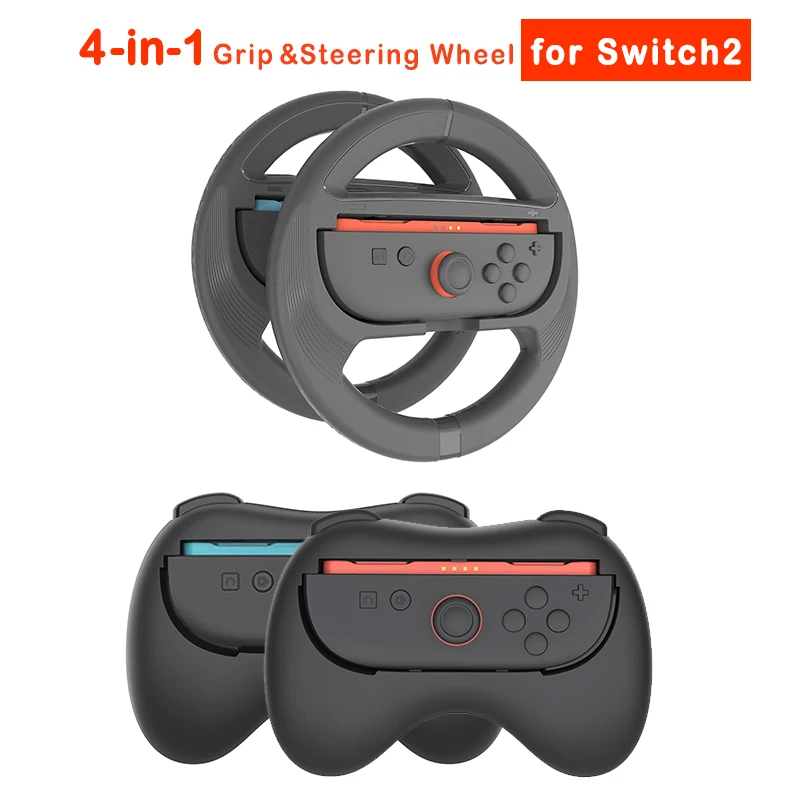 For Switch2 JoyCon-2 Controller Game Steering Wheel Controller Handle Bracket Handle For Switch2 Game Accessories