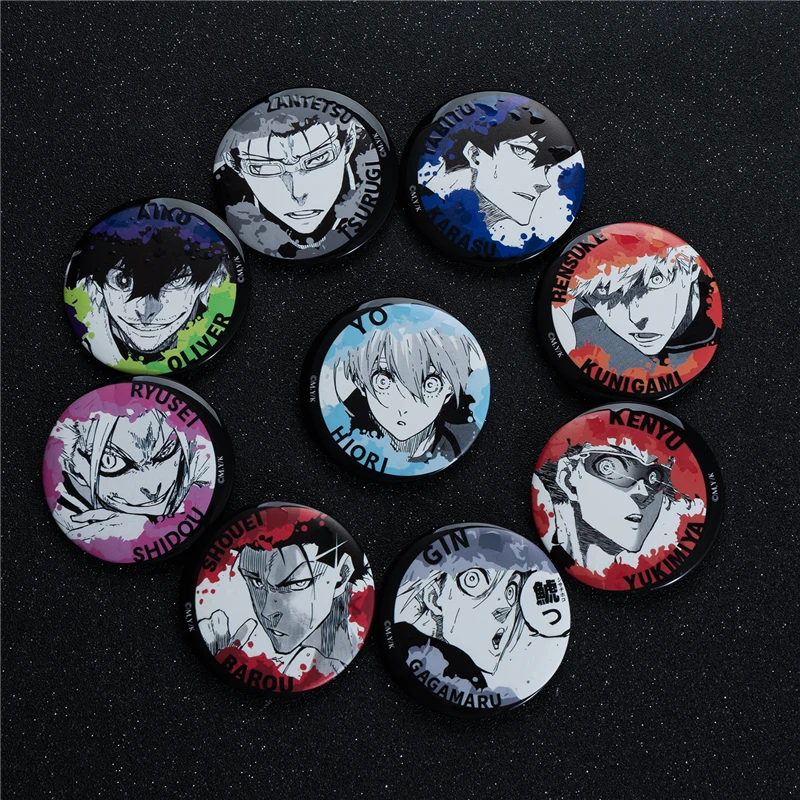

Anime BLUE LOCK Shidou Ryuusei Yukimiya Kenyuu Michael Kaiser Cosplay Tinplate Badge Emblem Cartoon Brooch Breastpin