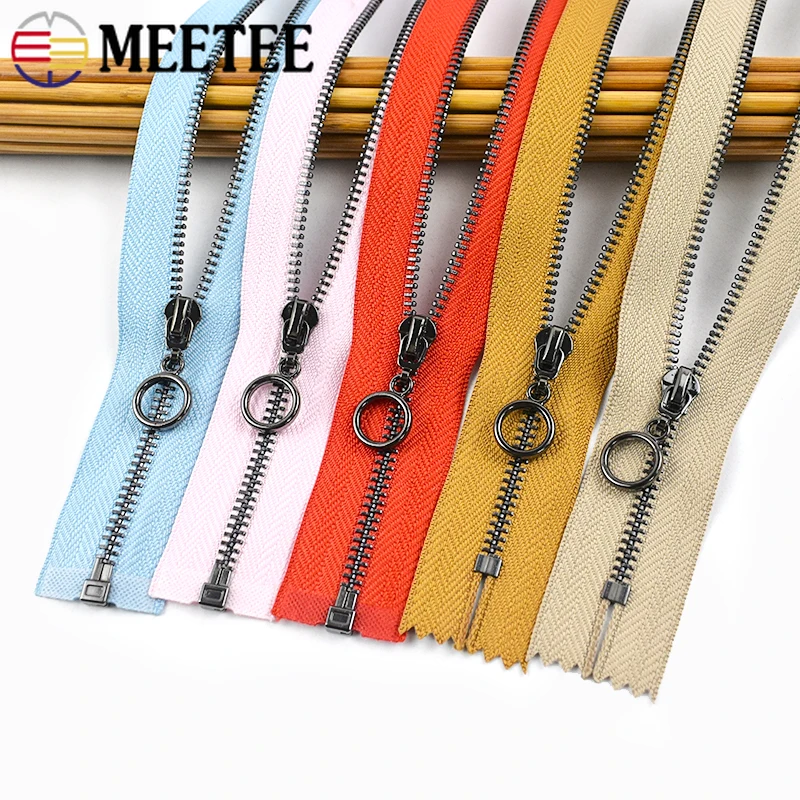 

2/5Pcs 3# Metal Zippers 15-30cm Close-end 40-70cm Open-end Jacket Bags Replace Zipper Tape Garment Zips Repair Kit DIY Accessory