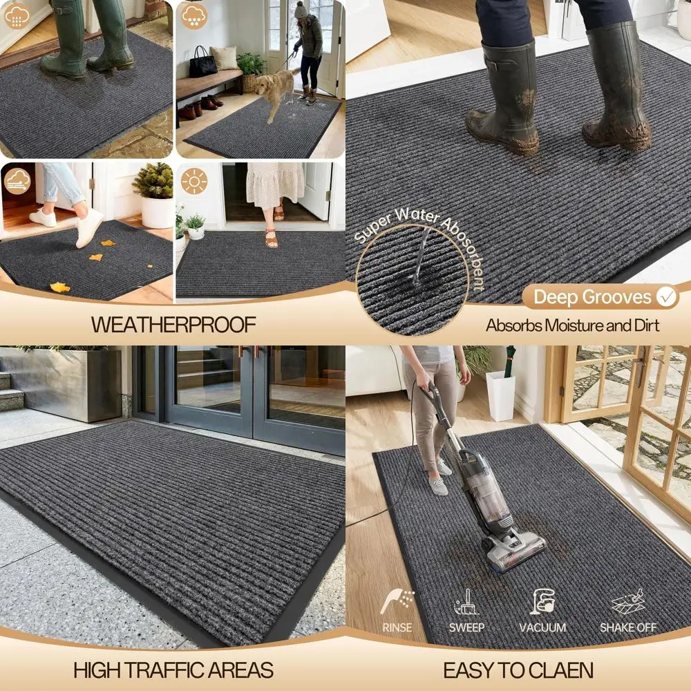 

All-Season 48x72 Indoor/Outdoor Door Mat - Waterproof, Heavy Duty, Fade-Resistant, Easy to Clean