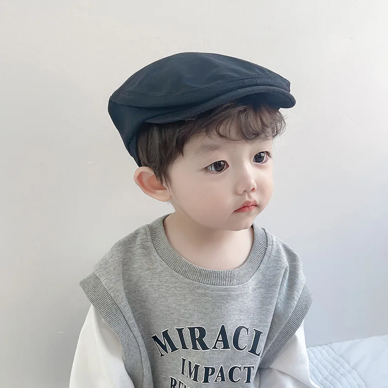 

Fashion Letter Kids Duckbill Hats Solid Cotton Baby Forward Hat 1-5Year Boys Girls Children Outdoor Sunshade Visors Korean Beret