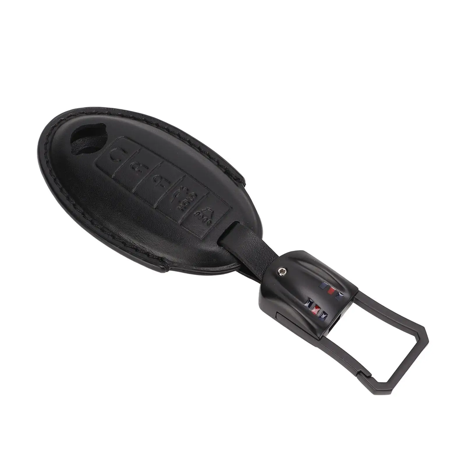 غطاء مفتاح فوب مقاوم للتآكل، حواف جلدية مزدوجة الجوانب، مقاومة للصدمات، غطاء عن بعد للدخول بدون مفتاح للسيارات #4
