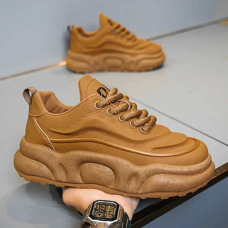 

Natural Leather Thick Bottom Wedding Shoes Men Red Shoes Man Dress Sneakers Sport Cosplay Top Sale Authentic Trend Real