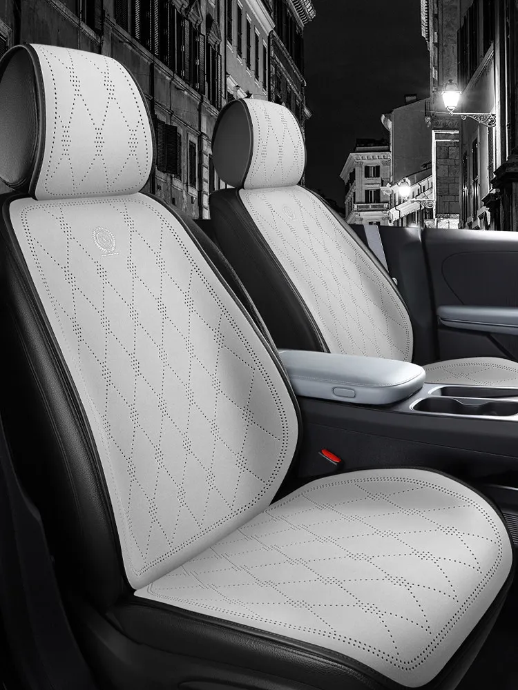 Universal Luxury Car Seat Cover Perforated Breathable Suede Leather Seat Protection SUV Sedan Thin Suede Car Seat Cover