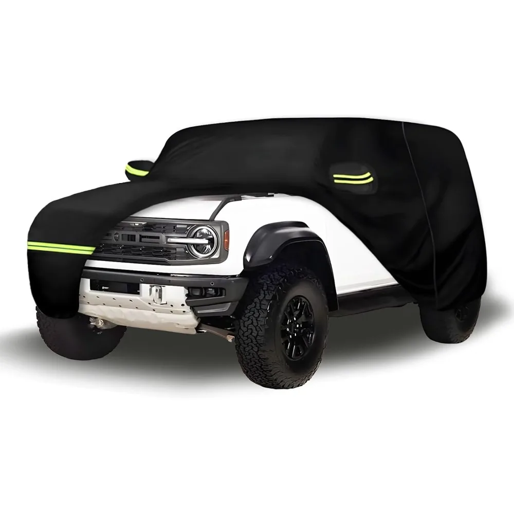 

Custom-Fit Outdoor Storm Cover for 2021-2024 2-Door Ford Bronco, Black 210T Fabric