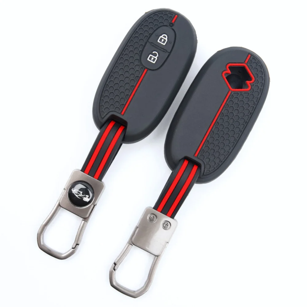 Soft Silicone Key Fob Case For Suzuki Wagon R Every Hustler Palette Solio Alto Lapin Spacia with clasp holder Long Lasting