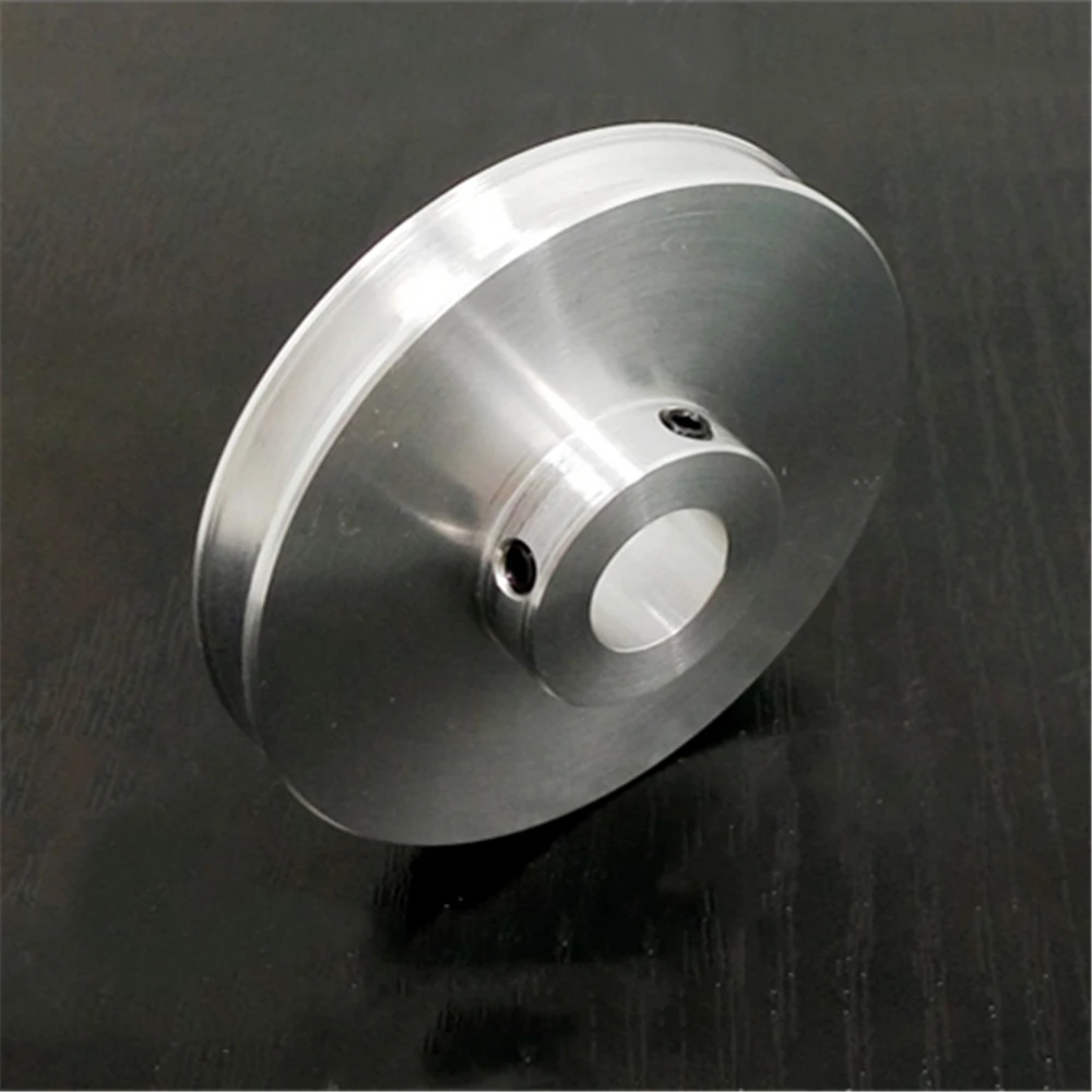 Aluminum Alloy V-Groove Pulley DIY Motor Lathe Drilling Machine Unpowered Spindle Pulley 5-16MM Hole H8 Precision Accessory