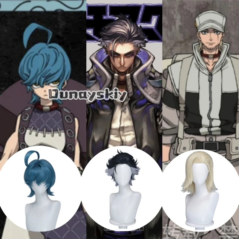 KS*29Gachiakuta Kutony Cthoni Zodyl Fluffy Teased Gris Top Detachable Ahoge Full High Temperature Fiber Cosplay Wig Hairpiece