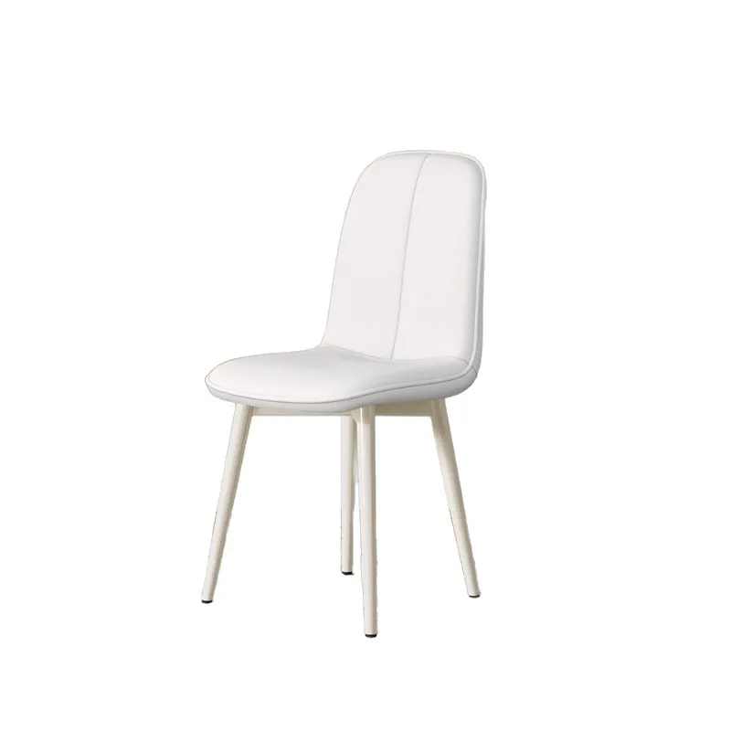 

#Modern and Simple Metal Dining Chair with Leather Upholstered Backrest for Home Coffee Lounge and Restaurant Use