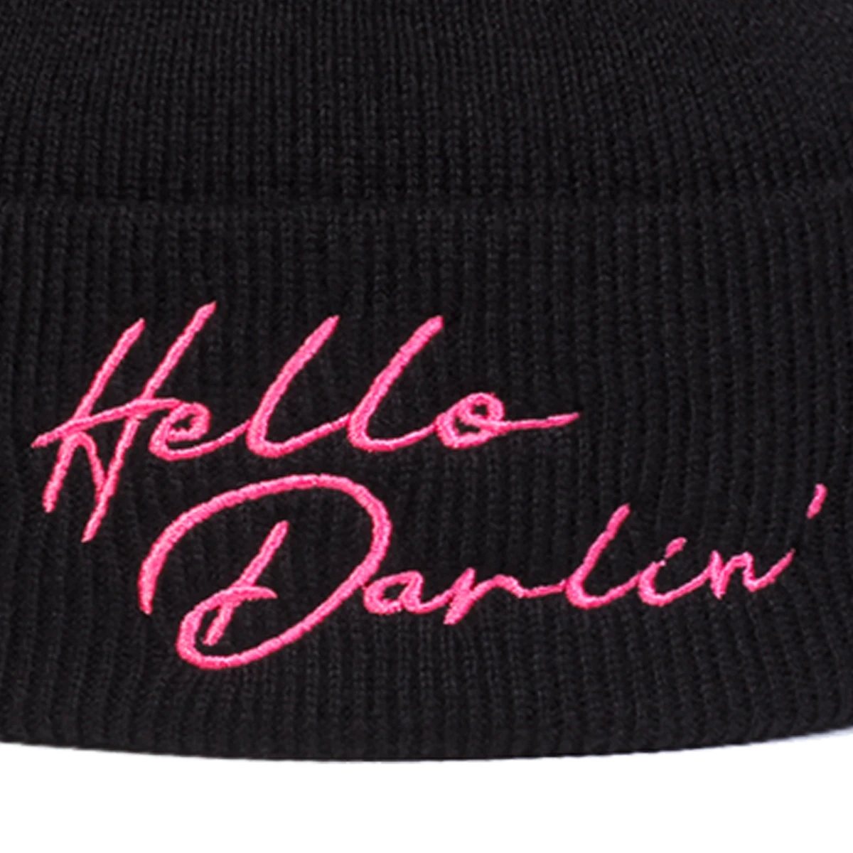 للجنسين مرحبا دارلين إلكتروني التطريز بيني القبعات الخريف والشتاء الدافئة محبوك قبعة الهيب هوب قبعات للنساء الرجال #5