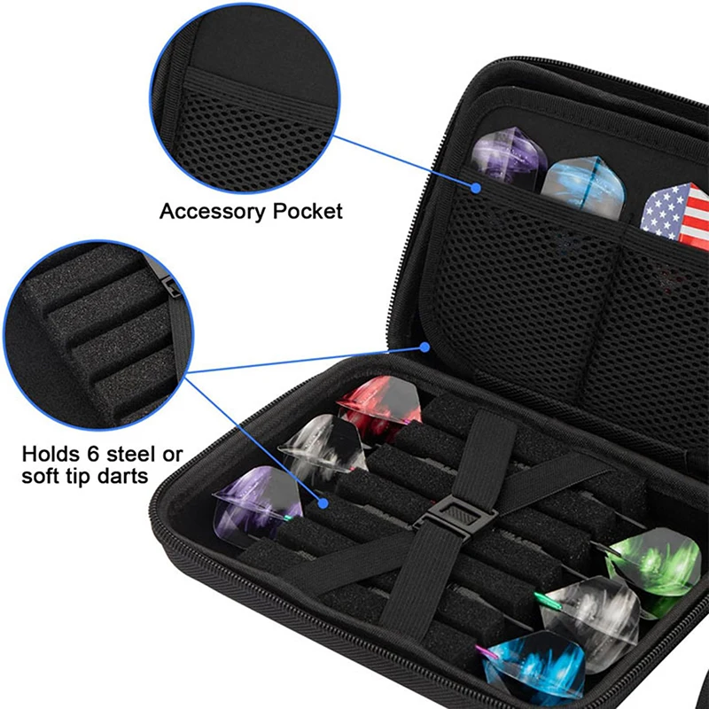 

New Dart Case Holder Bag For 12 Pcs Steel And Soft Tip Darts Set, Storage Organizer Holds 12 Darts And Tips (Cases Only)