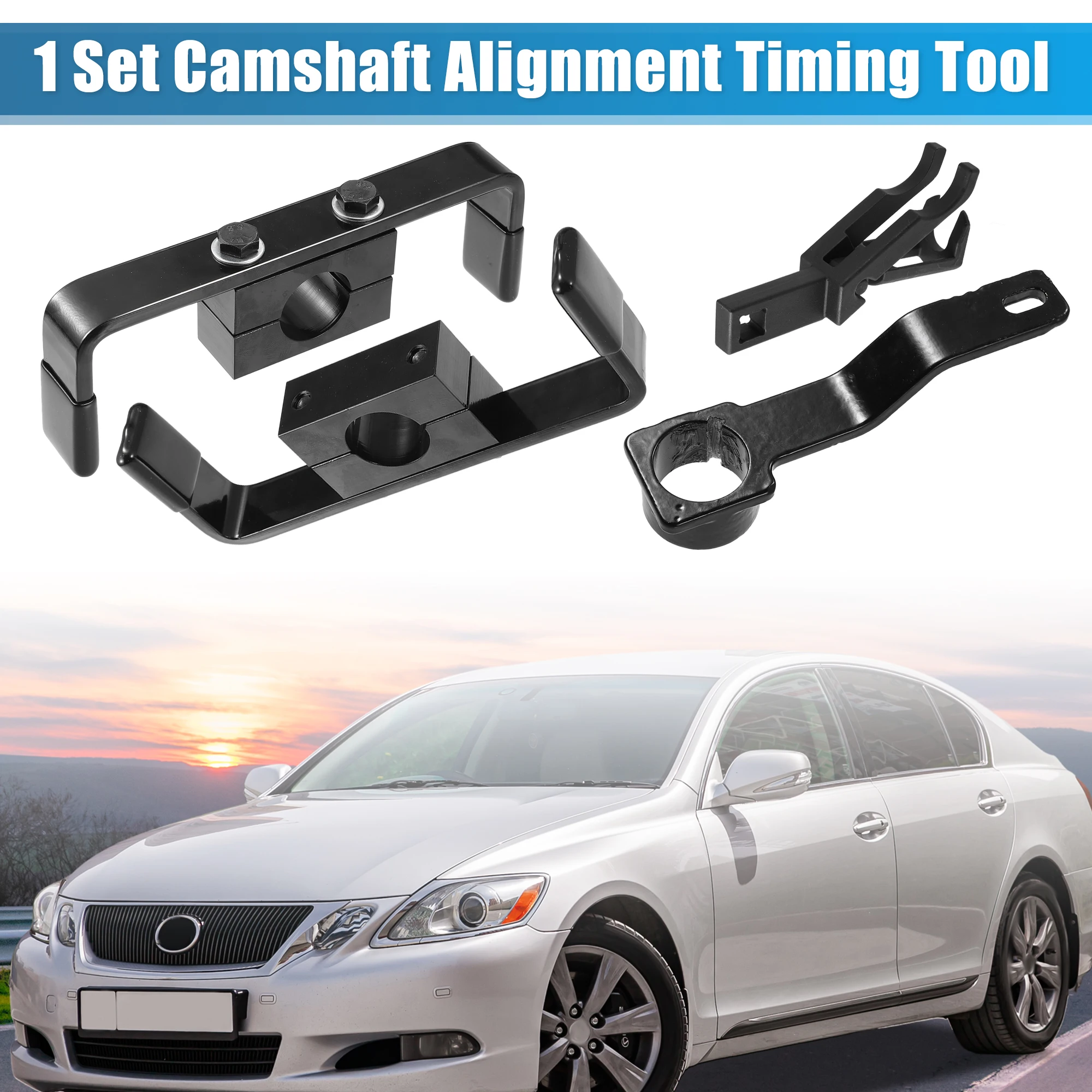 

Motoforti 1 Set Camshaft Alignment Timing Tool with 2 Camshaft Fixing Tools and Wrench Spring Compressor Black