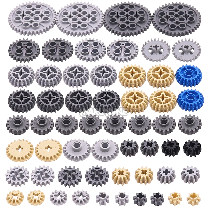 Marumine Block Technology Brick Parts MOC Gear Pin Axle Link Turntable 50163 3649 32072 3647 4019 62821 Acessórios de modelagem Toy