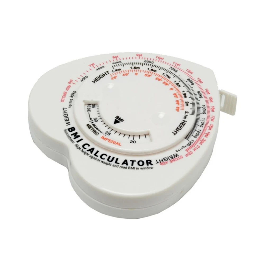 BMI 計算機 筋肉ルールテープ 肥満分類 1.5m センターボタン Cm カラー巻尺 メートル法