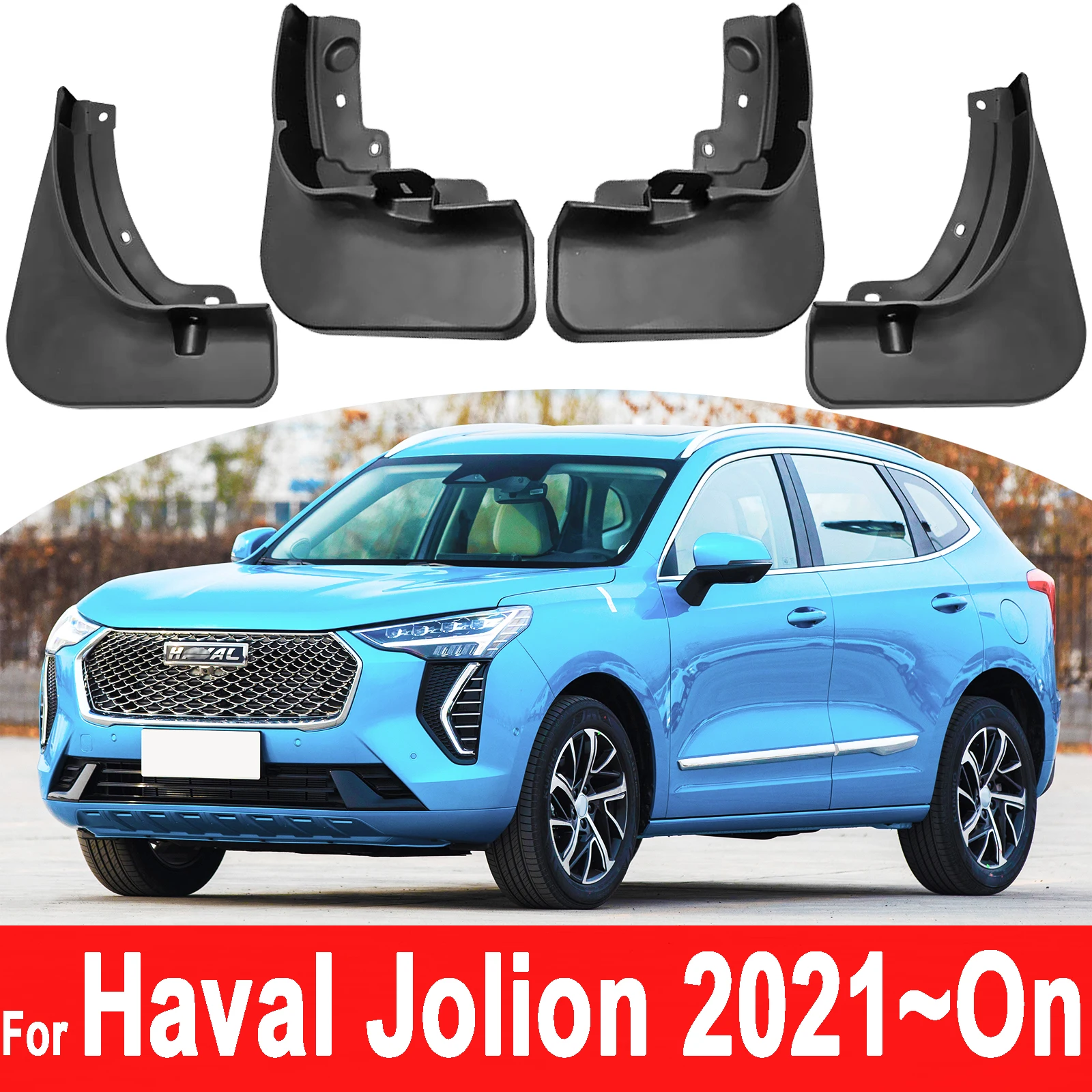 4Pcs Set Molded Car Mud Flaps For Great Wall Jolion 2021 Splash Guards Mud Flap Mudguards Fender Liner Flares Front Rear Styline