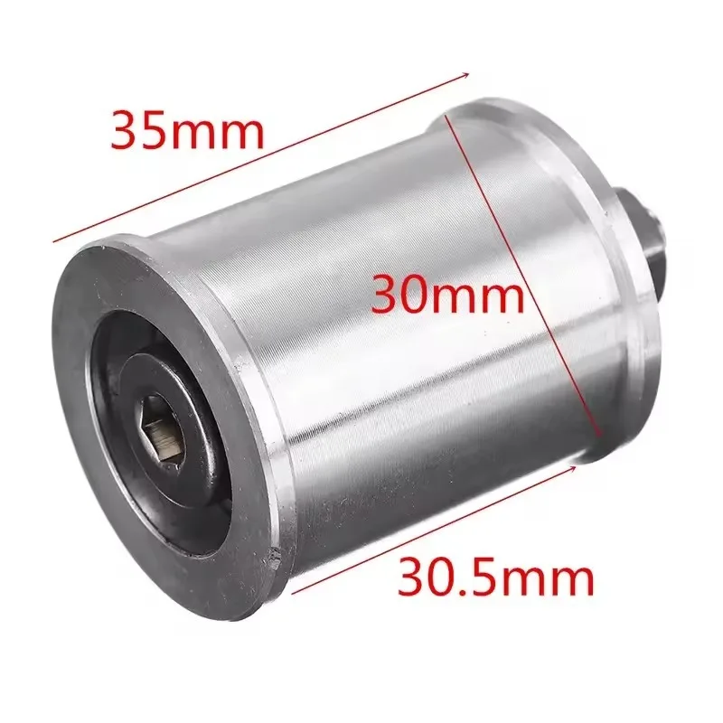 NEW 30/50mm DIY Double Bearing Driving Wheel Belt Sander Conveyor Guide Wheel with 8mm Shaft Rod / Wrench 1 Set
