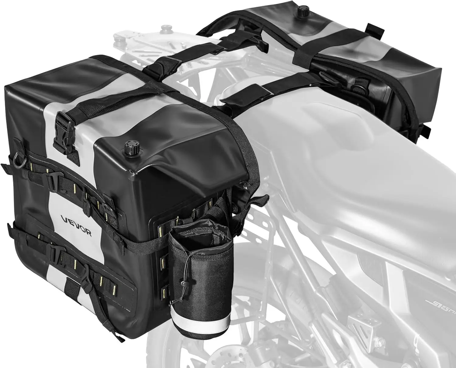 

Motorcycle Saddle Bags, 56L(28L*2) Waterproof Motorcycle Luggage Saddlebags Set of 2 with Detachable Shoulder Strap, Heavy-Duty