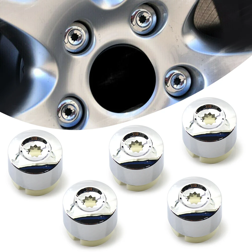 5Pcs/Set Car Wheel Lug Bolts Cap Cover 7L6601173A For VW Touareg 2004 2005 2006 2007 2008 2009 2010 11 12 13 14 15 2016 2017