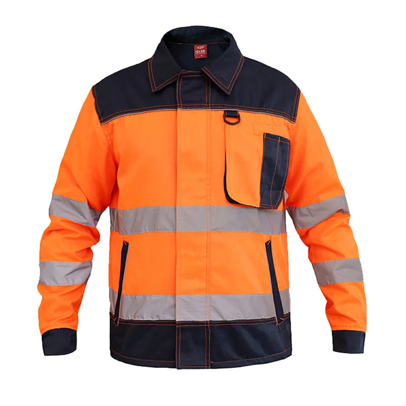 Safety Reflective Suit Multi Pockets Work Clothing Men Electric Factory Repairman Workshop Durable Uniforms