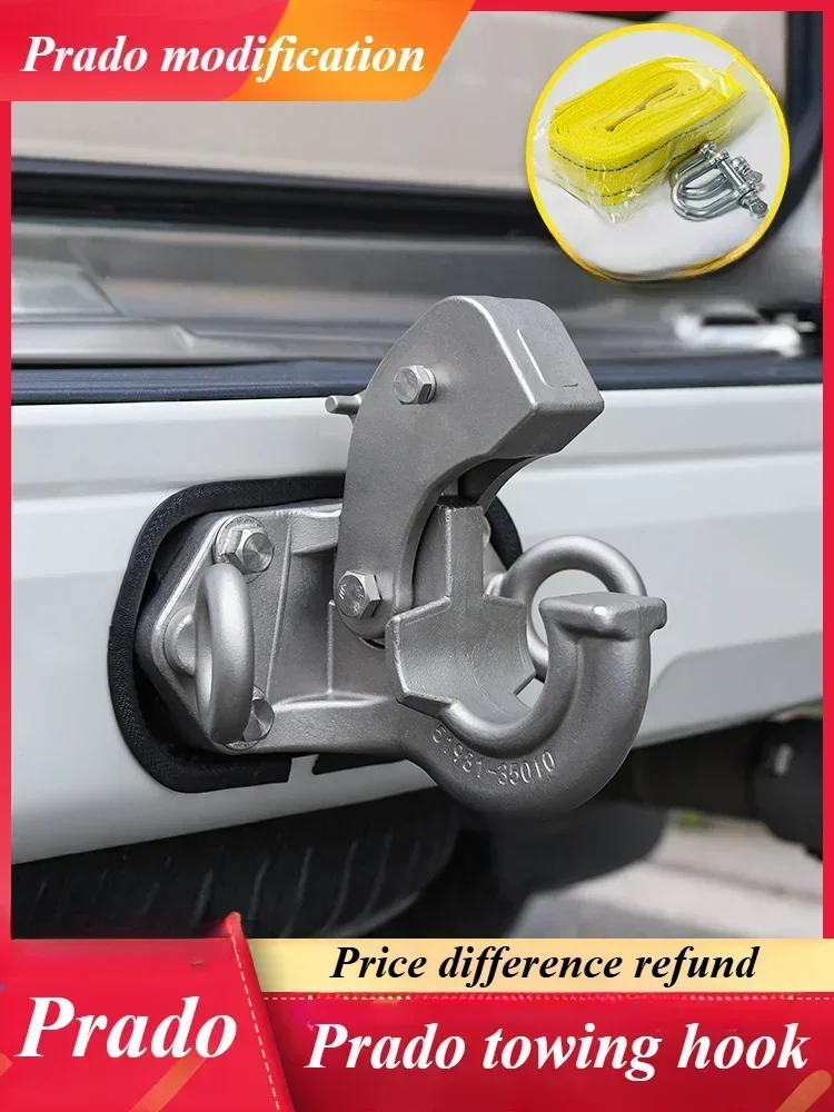 

For 2003-2020 Toyota Prado Car Tow Hitch Stainless Steel Rear Bumper Tow Bar Original Style Off Road Rescue Towing Accessories