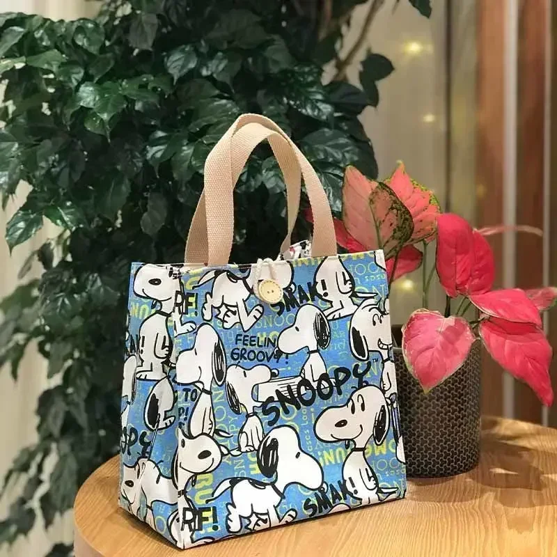 Borsa per il pranzo Snoopy Borsa a mano in cartone animato Borsa in tela per mamma carina per borsa da lavoro per studenti