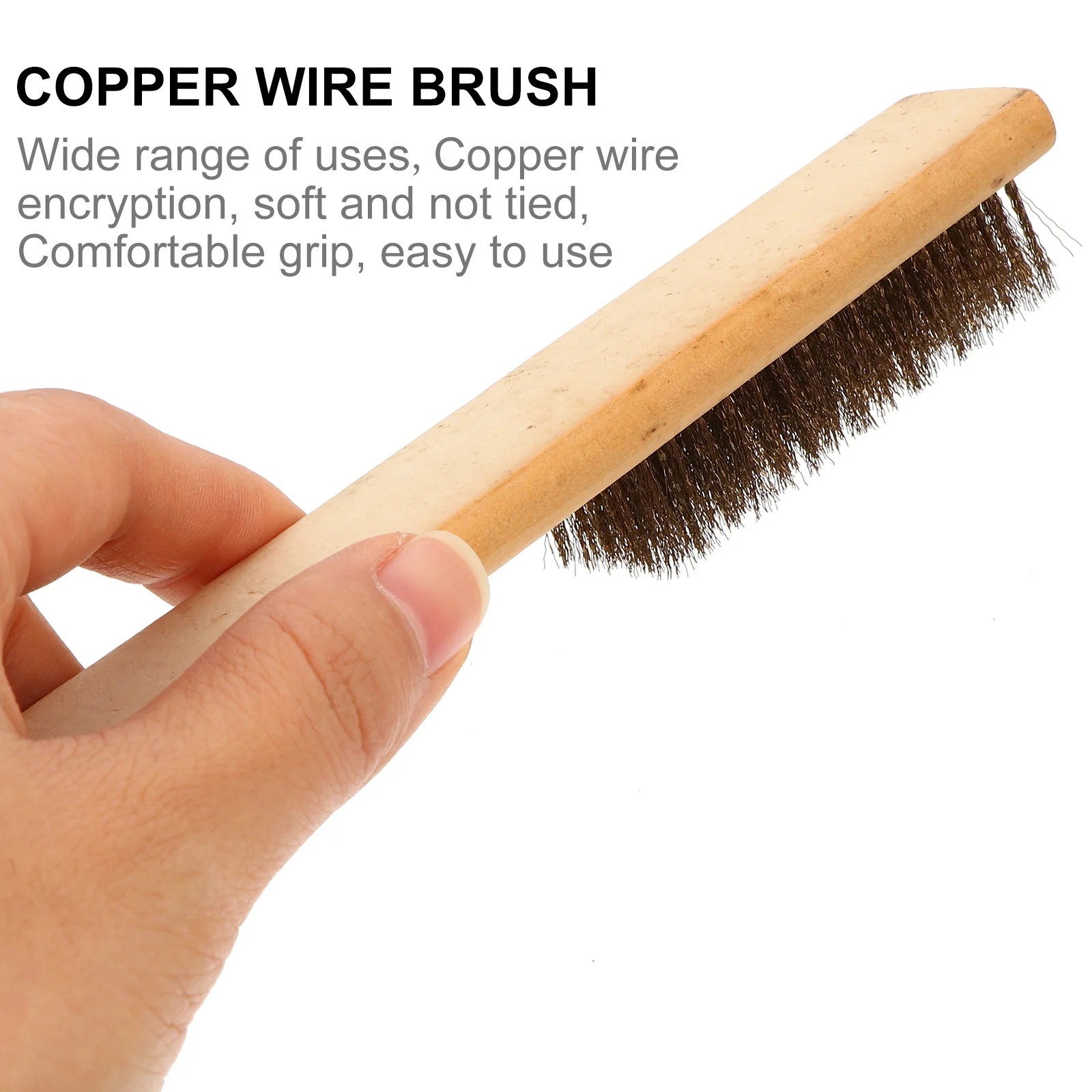 

2 pcs Copper Wire Brush File Cleaning Tool For Teeth Wood Handle Rust Removal Large File Cleaning Accessories Hand Tool