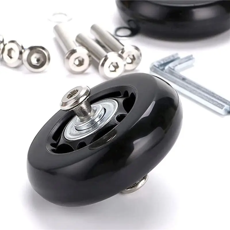 A74E-2Set Suitcase Luggage Wheel Replacement Kit Rubber Universal Wheels Swivel Caster Bearingtool