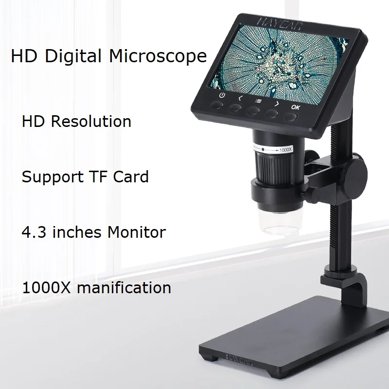 

1000X Industrial Electronic Microscope Camera 4.3 Inches Screen 720P HD Digital Microscope for Smartphone PCB Inspection Tools