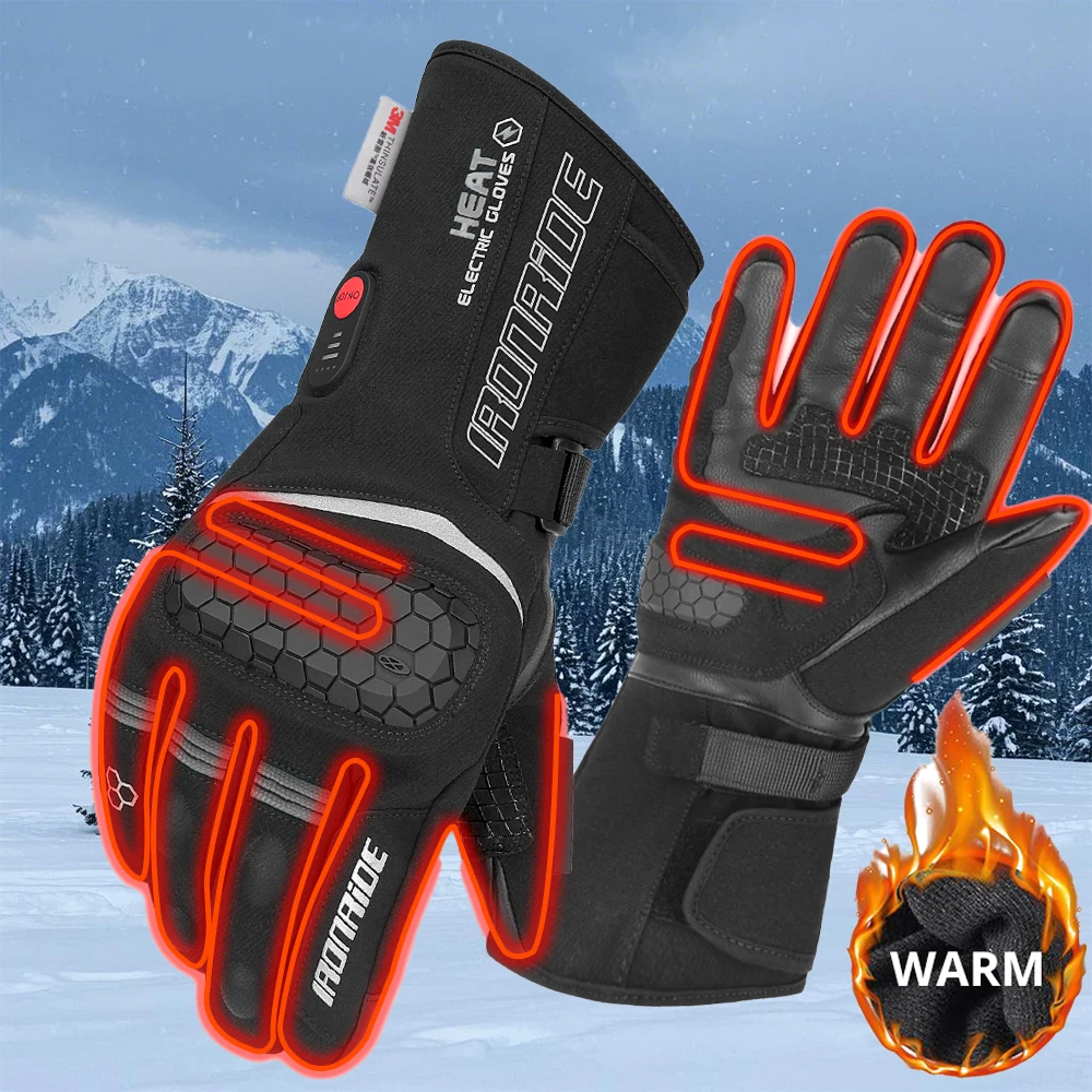 

Motorcycle Riding Adjustable Heating Gloves Wear-resistant Reflective Windproof Waterproof Winter Warm Motorcycle Gloves