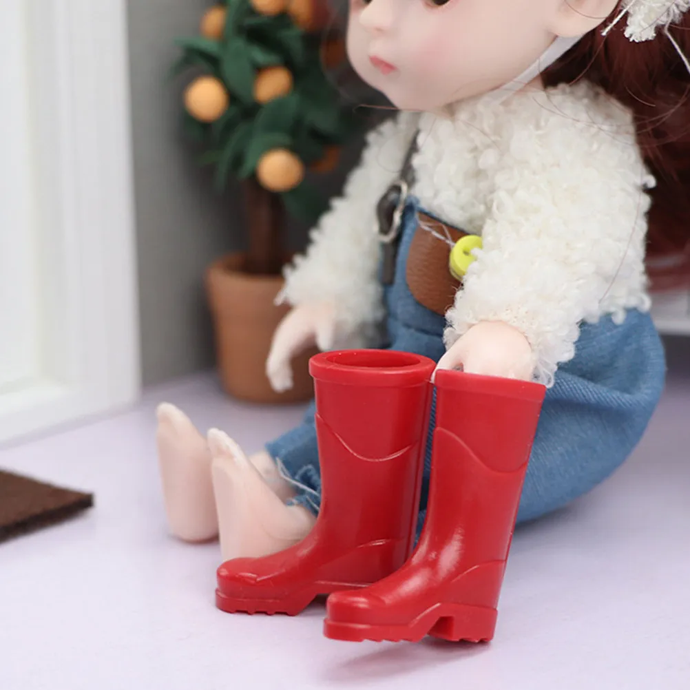

6Pairs Mini House Shoes Plastic Rain Boots Miniature Accessories for Room Decor Miniature Garden Tiny House Decor