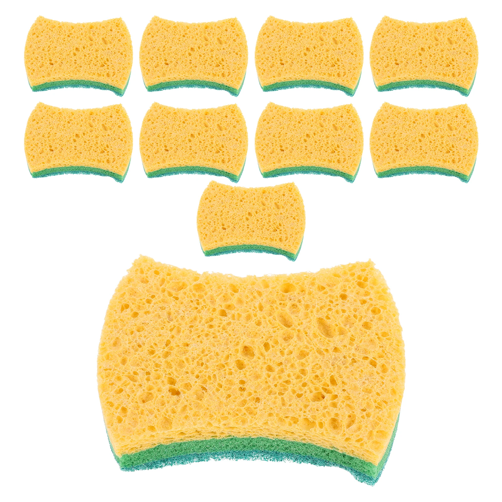 

12 Pcs Three-layer Dishwashing Cotton Cellulose Cleaning Sponges Kitchen Wood Pulp 3 Scrubber