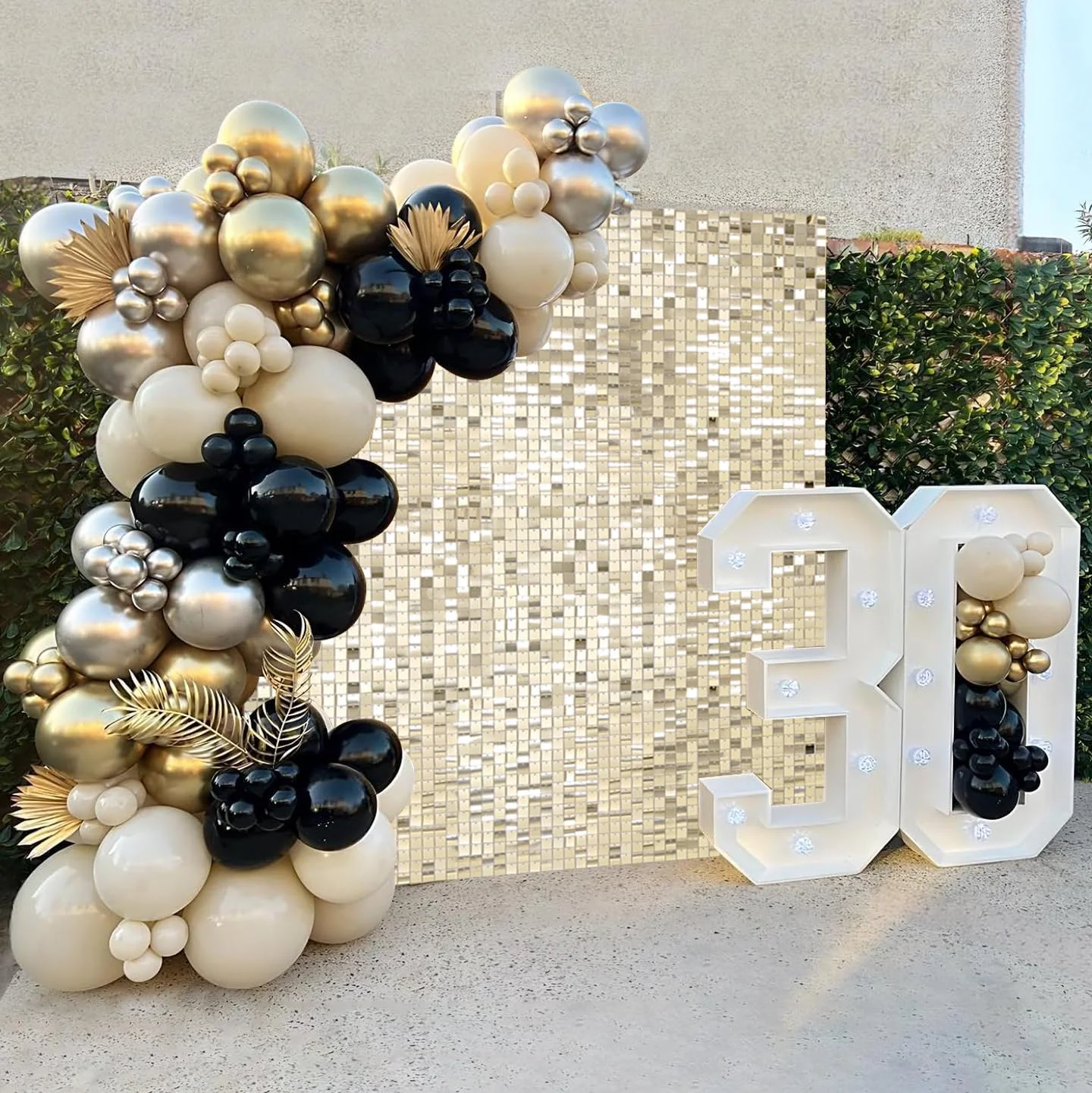 12 Stück schimmernde Wandhintergrund, silberfarben, quadratisch, mit Pailletten, schimmerndes Wandpaneel für Geburtstag, Hochzeit, Babyparty, Party-Hintergründe – Detail 27