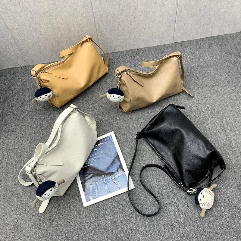 おしゃれで多用途な通勤用ショルダーバッグ-レディース-シンプルカジュアル-ソフトレザー-クロスボディバッグ-仕事用-2026年新作