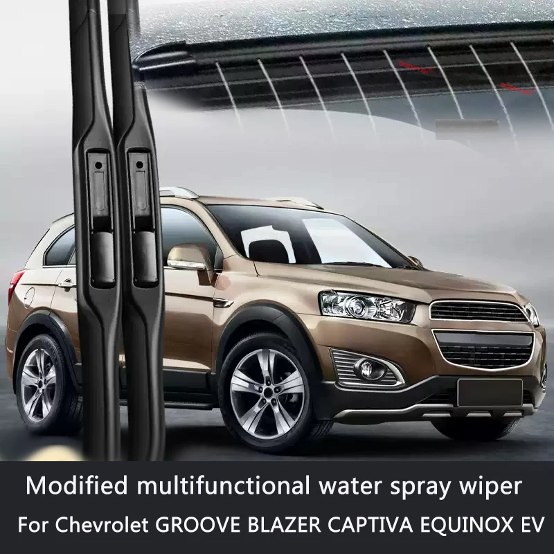 2pcs Car Modify Windshield Water Spray Wiper For Chevrolet GROOVE BLAZER CAPTIVA EQUINOX EV Auto Wet Arm Cleaning Wiper Exterior