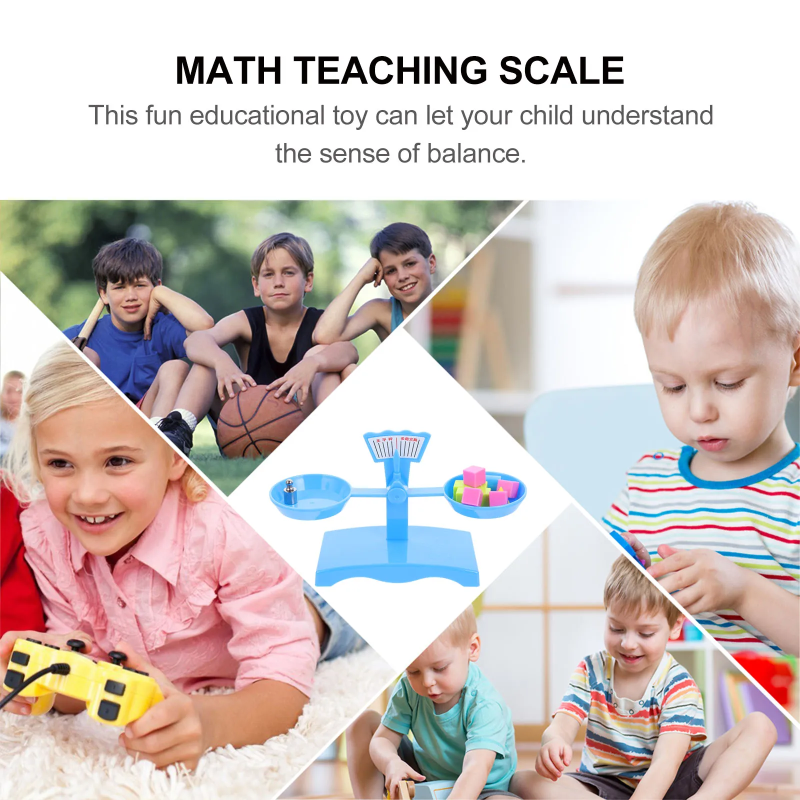 1 Set Balance Scale Math Weighing Scale Kit For Kids Science Measurement Balancing Play Hands-On Coordination